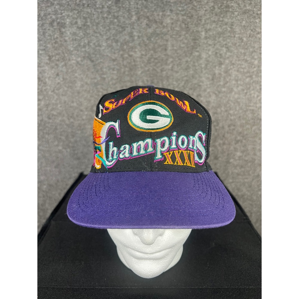 Vintage 1997 Green Bay Packers Super Bowl XXXI Snapback Hat Logo Athletic